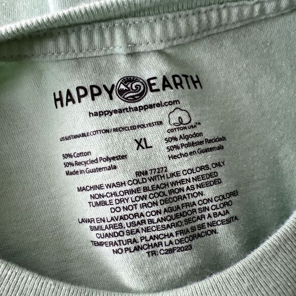 Happy Earth Shirt Youth Extra Large Green Short Sleeve Protect Our Planet Tee - Picture 3 of 10